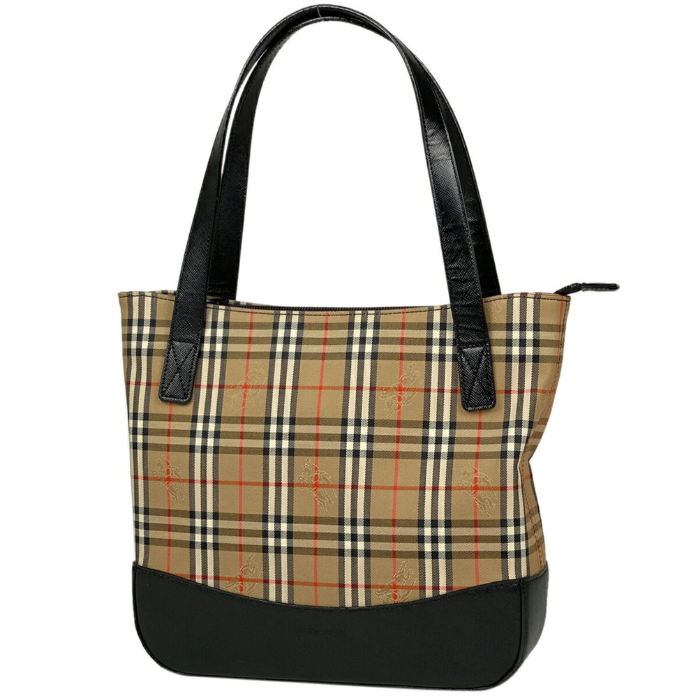 Burberrys Check Pattern Nova Check Canvas Handbag… - image 1